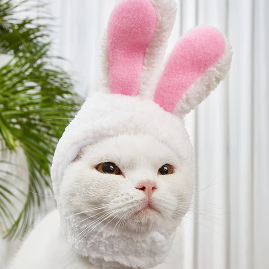 Fun Pet Costume Accessory: Adorable Rabbit Cat Headgear for Small Dogs & Cats - Perfect Party Outfit for Your Furry Friend
