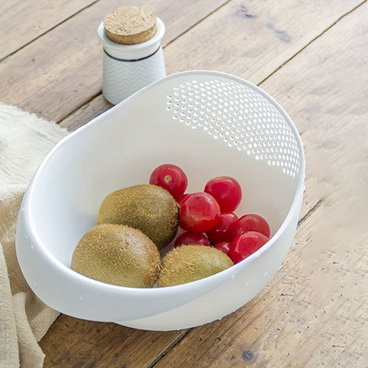 1pc Premium Plastic Rice & Vegetable Washing Basket - Durable Strainer for Beans, Peas & Pasta - Quick Drainage Kitchen Gadget, Perfect for Fruit Cleaning and Organization