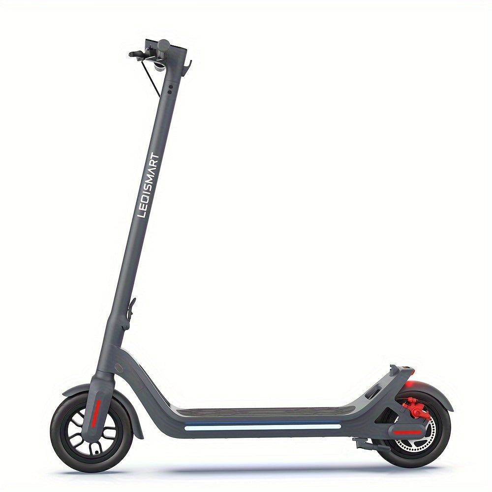 LEQISMART A8 Plus - 350W High-Powered Electric Scooter for Adults with 9" Solid Tires, Dual Brakes, Foldable Design, Max 28 Miles Long-Range Commuting, and Safety Features