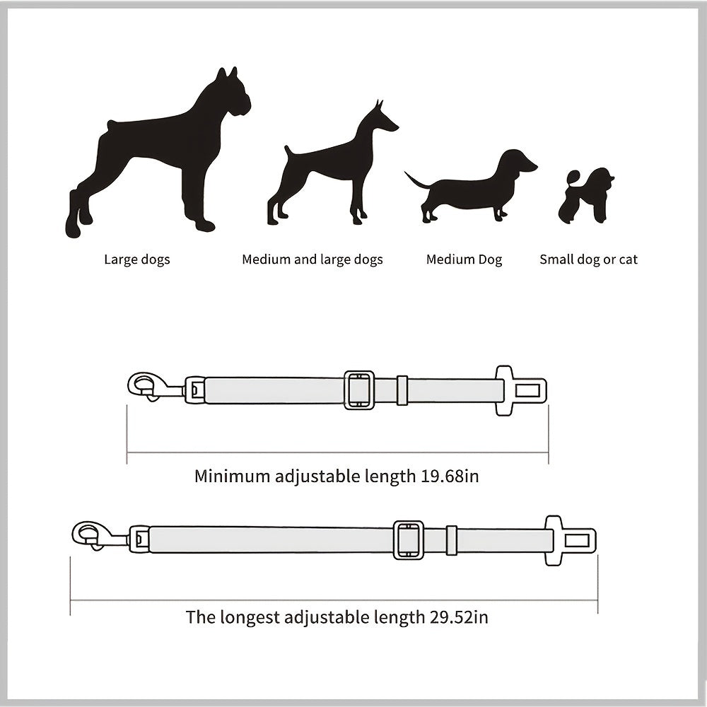 1pc Adjustable Retractable Pet Seat Belt for Cars - Keep Your Pet Safe and Secure on the Road