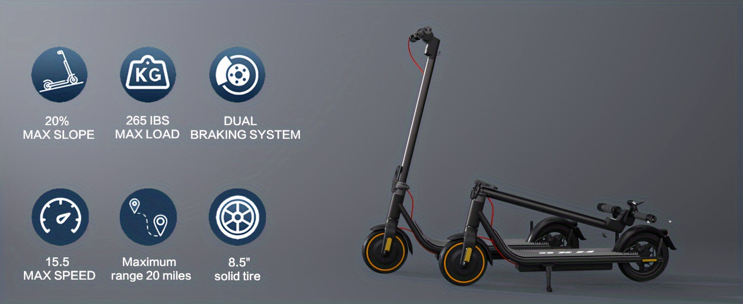 Electric Scooter For Young Adults, 21 Miles Range & 19 MPH, 500W Motor, 10" Inner-Support Tires, Dual Braking System And Cruise Control, With Turn Signals, Foldable Electric Scooter For Teens