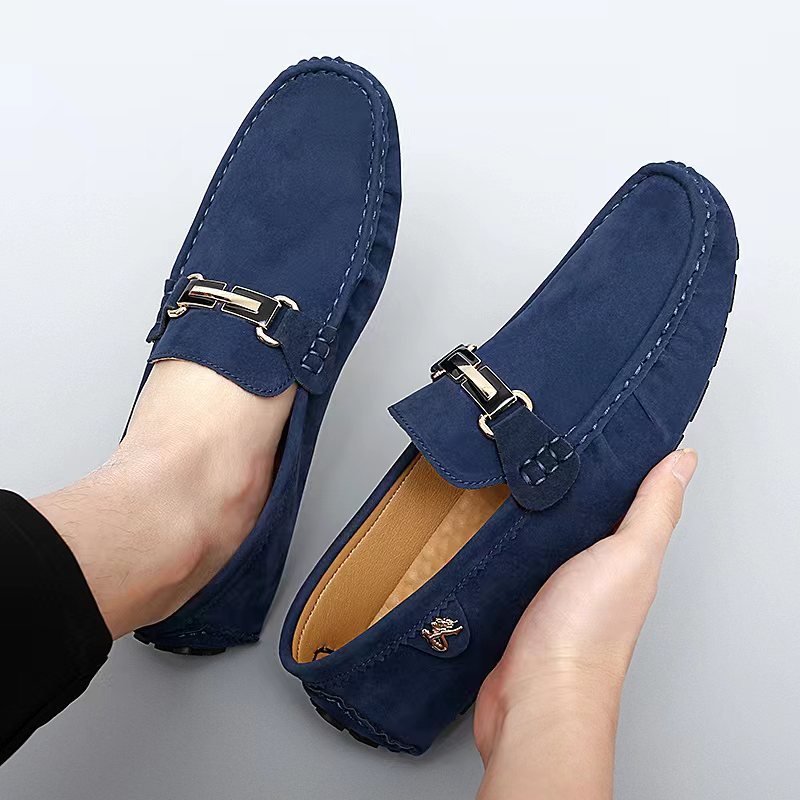 [Metallic Moccasin Loafer Shoes] Men's Moccasin Loafer Shoes With Metallic Decor, Comfy Non-slip Slip On Shoes, Men's Shoes, Spring And Summer
