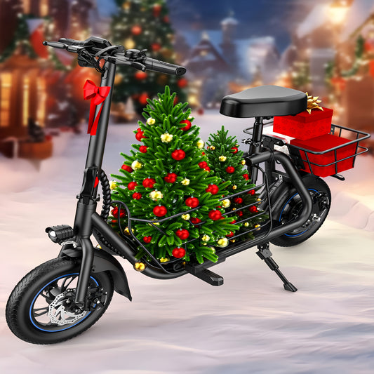 Electric Scooter with Seat for Adults, 550W Powerful Motor, 20-Mile Range, Speed up to 18.6MPH, Ample Storage for Pets & Cargo