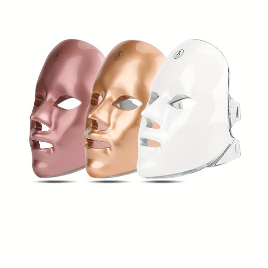 Radiant 7-Color LED Facial Mask - Intuitive Touch Control - Rechargeable via USB - The Ultimate Romantic Gift for Moms, Girlfriends, and Women on Valentines Day or Birthday