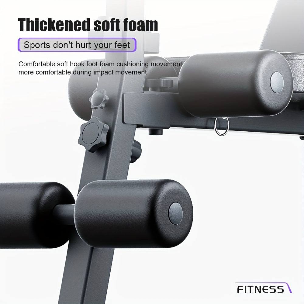Versatile Home Gym Bench with Pull-Up Bar & Sit-Up Assist - Adjustable, Multi-Functional Fitness Equipment for Full Body Workout (Dumbbells Not Included), High Pull Rod, Bird Bench