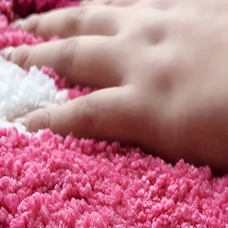 1pc Cute Cherry Bath Mat, Absorbent Microfiber Bathroom Rugs, Fluffy Non-Slip Fruit Shaped Doormat, Bathtub Carpet For Bathroom Kitchen Entryway, Home Decor