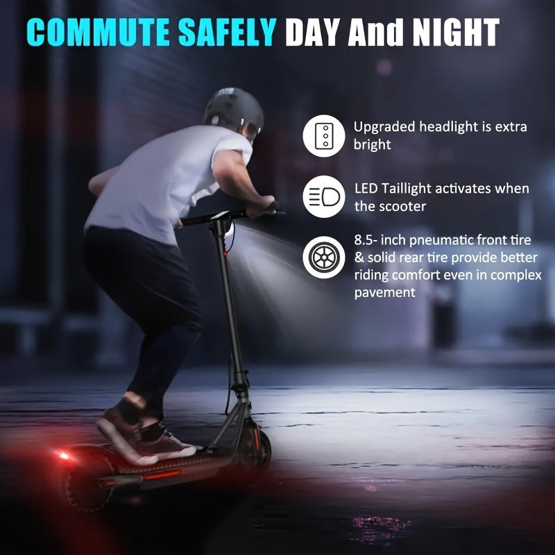 HT-T4 PRO Electric Commuter Scooter - Powerful 350W Motor, Remote Top Speed of 19mph, 8.5" Pneumatic Tires, Dual Brake System, Portable Folding Design for Adults - Ideal for Daily Commuting and Recreational Rides