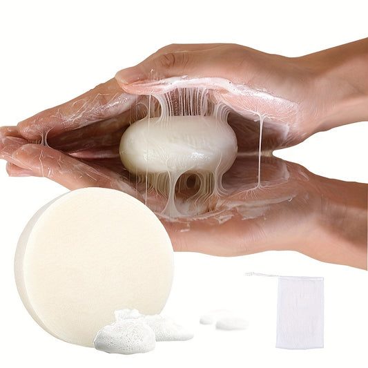 Goat Milk Soap for Deep Cleansing, Oil Control & Pore Minimization - Essential Oil Handmade Facial Cleansing Bar, Alcohol-Free with Coconut Oil, Rich Milk Aroma, Ideal for All Skin Types, Skin Care Essentials | Gentle Lather