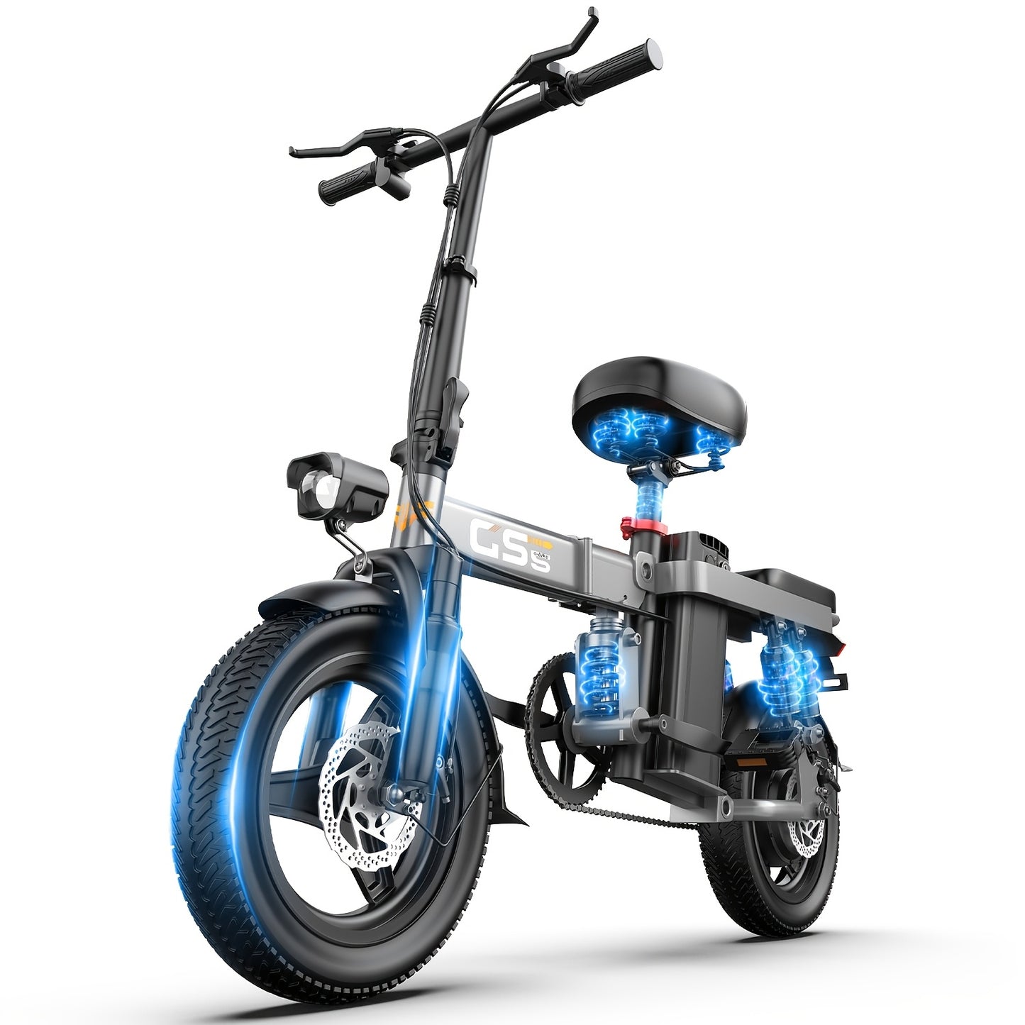 UPlee Ebikes For Adults, 500W Motor, 20MPH 30Miles Range Electric Bike For Adults, 48V 15AH Battery Mini Folding E Bike, 14" Tires, Lightweight Adult Electric Bicycles For City Commute, Travel Mobility Scooter