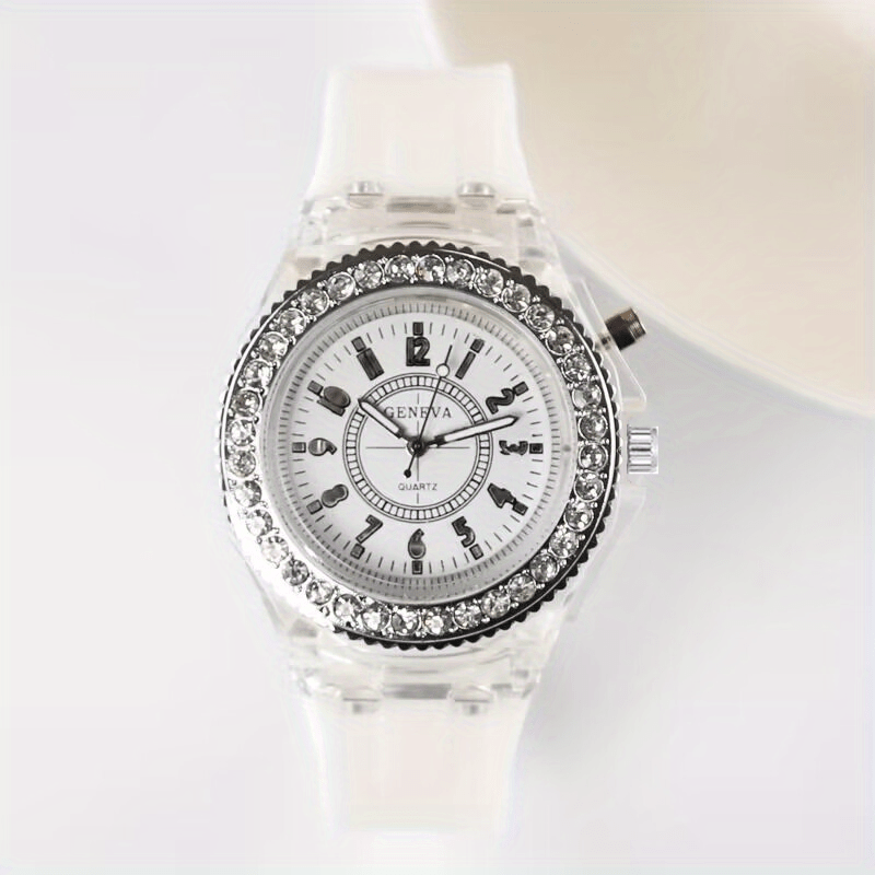 Stylish Quartz Sports Watch for Women - Luminous Display, Elegant Transparent Design & Comfortable Silicone Strap