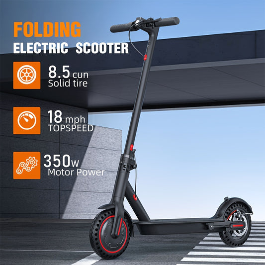 Foldable adult electric scooter 350W, 8.5 inch tires, maximum load: 120KG, top speed 19 miles/H