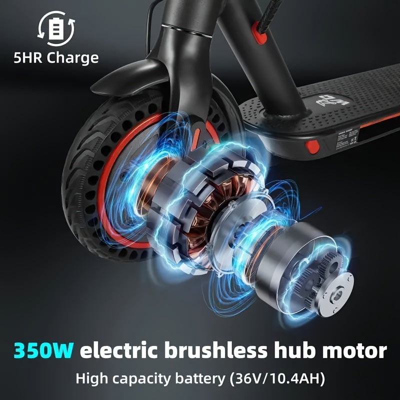 HT-T4 PRO Electric Commuter Scooter - Powerful 350W Motor, Remote Top Speed of 19mph, 8.5" Pneumatic Tires, Dual Brake System, Portable Folding Design for Adults - Ideal for Daily Commuting and Recreational Rides