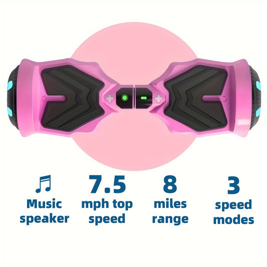 SIMATE Hoverboard For Kids Ages 6+, Self Balancing Scooter With Colorful LED Lights, Gifts For Kids & Teens & Adults, For All Ages (K1/Pink)