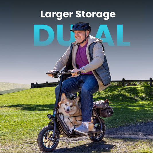 550W Electric Scooter with Basket for Dogs, 20-Mile Range, Speed up to 18.6MPH, Ample Storage for Pets & Cargo