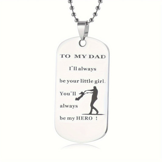 Dog Tag Gifts For Dad Father - Dad Gift Idea From Wife Daughter Son, Stainless Steel, Christmas Birthday Fathers Valentines Day Gift For Men Husband
