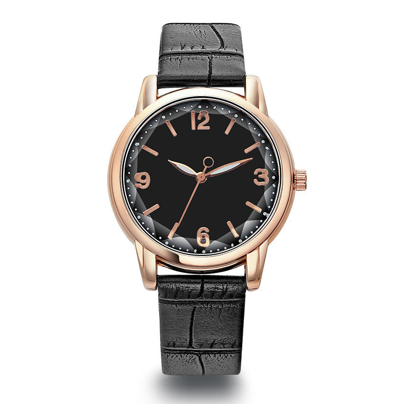 Elegant Women's Quartz Watch - Genuine Leather Strap, Water-Resistant, Versatile for All Occasions