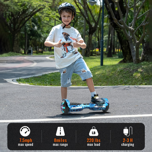 SIMATE Hoverboard For Kids Ages 6+, Self Balancing Scooter With Colorful LED Lights, Gifts For Kids & Teens & Adults, For All Ages (K1/Planet)