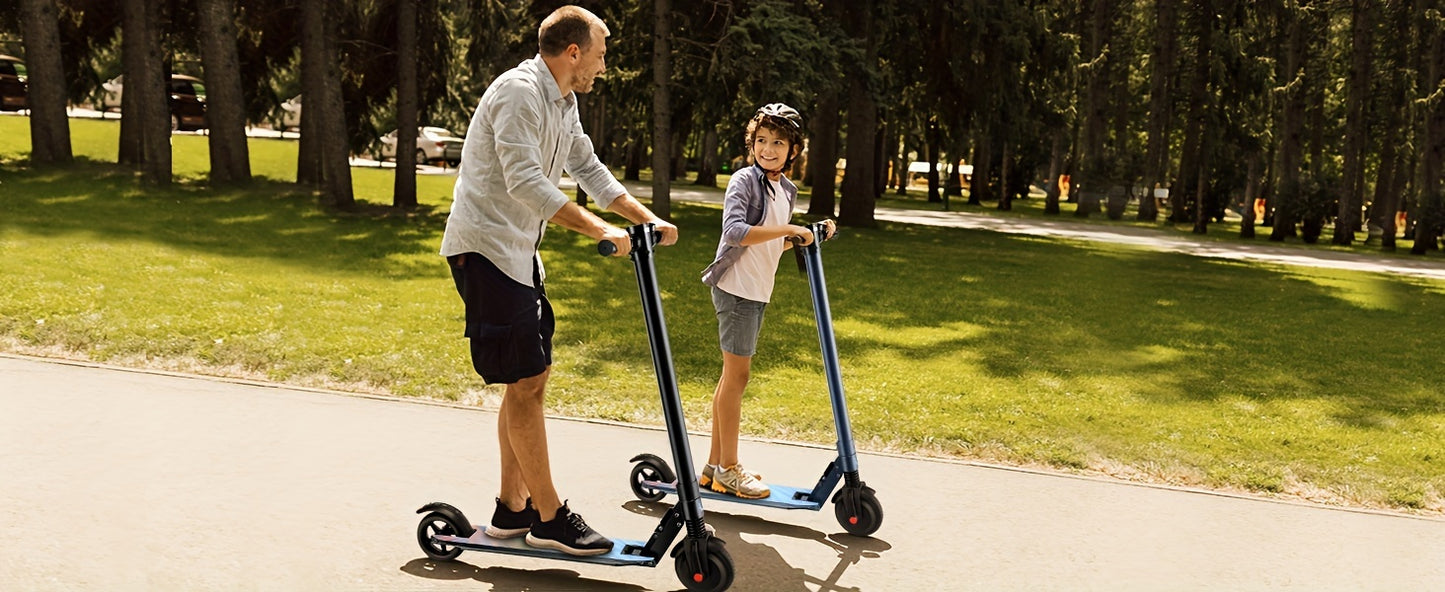 250W CAROMA Foldable Electric Scooter for Adults - 15.5 MPH Top Speed, 15.5 Mi Range, 220 Lbs Max Load, Safe Electronic Brake System, Portable & Durable Aluminum Alloy, Black with Colorful Accents - Ideal for Commuting