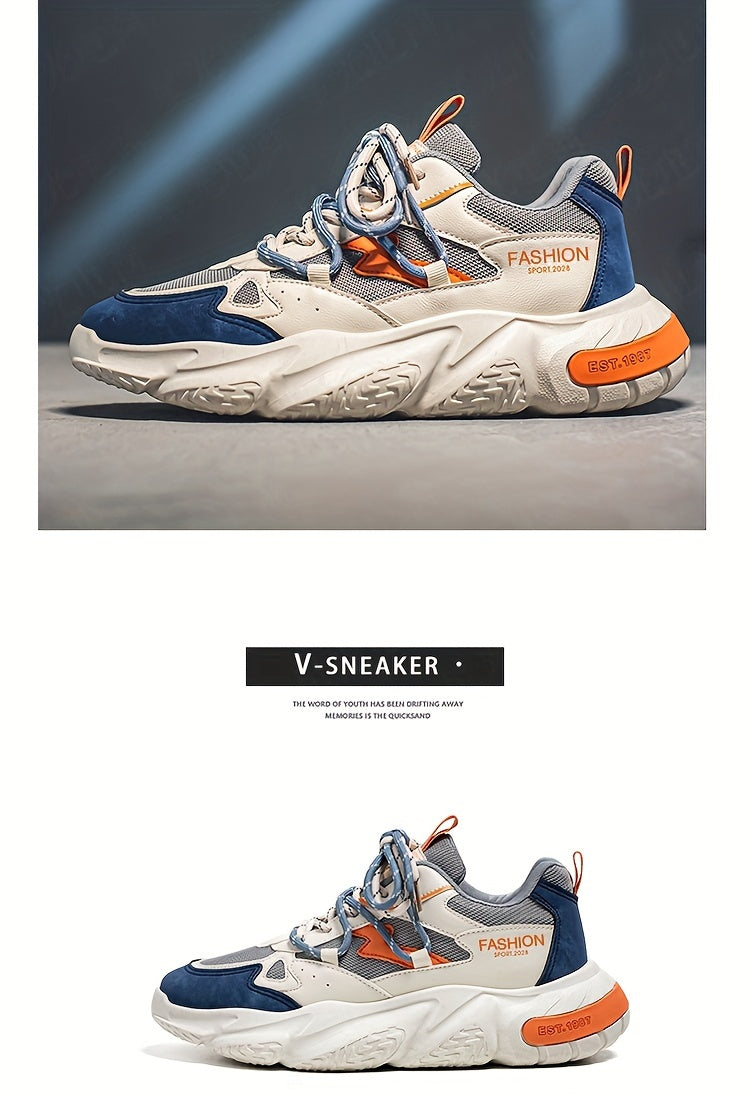 Light luxury men's shoes autumn new breathable casual sports shoes men's fashion versatile trendy thick-soled dad shoes