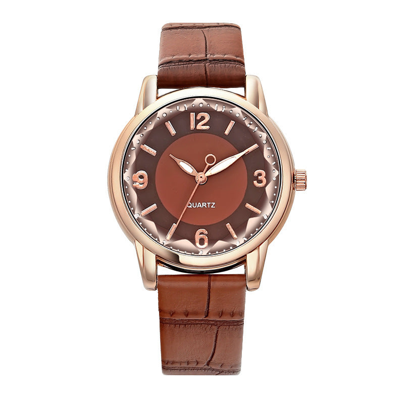 Elegant Women's Quartz Watch - Genuine Leather Strap, Water-Resistant, Versatile for All Occasions