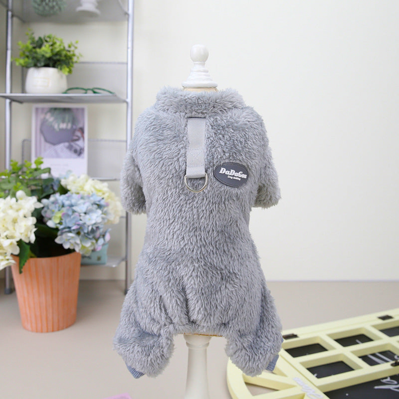 Small Winter Fleece Sweater for Pet, Warm Dog & Cat Clothes with Leash Ring (If Your Pet Is Between Two Sizes, Please Buy The Larger Size)