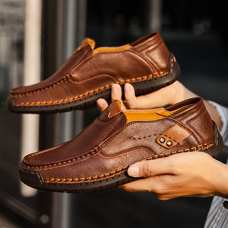 Men's Casual Shoes Fall One Step Lazy Large Business Casual Soft Sole Bean Shoes Dad Men's Shoes