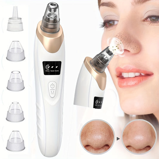 Blackhead Remover Pore Vacuum - 5 Suction - USB Rechargeable Facial Pore Cleaner Kit For Adult Acne Extractor Tool - Multifunctional Cleaning Instrument - Holiday Gift