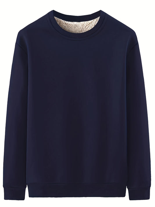 New Men's Casual Fashionable Solid Color Crew Neck Sweatshirts For Autumn And Winter