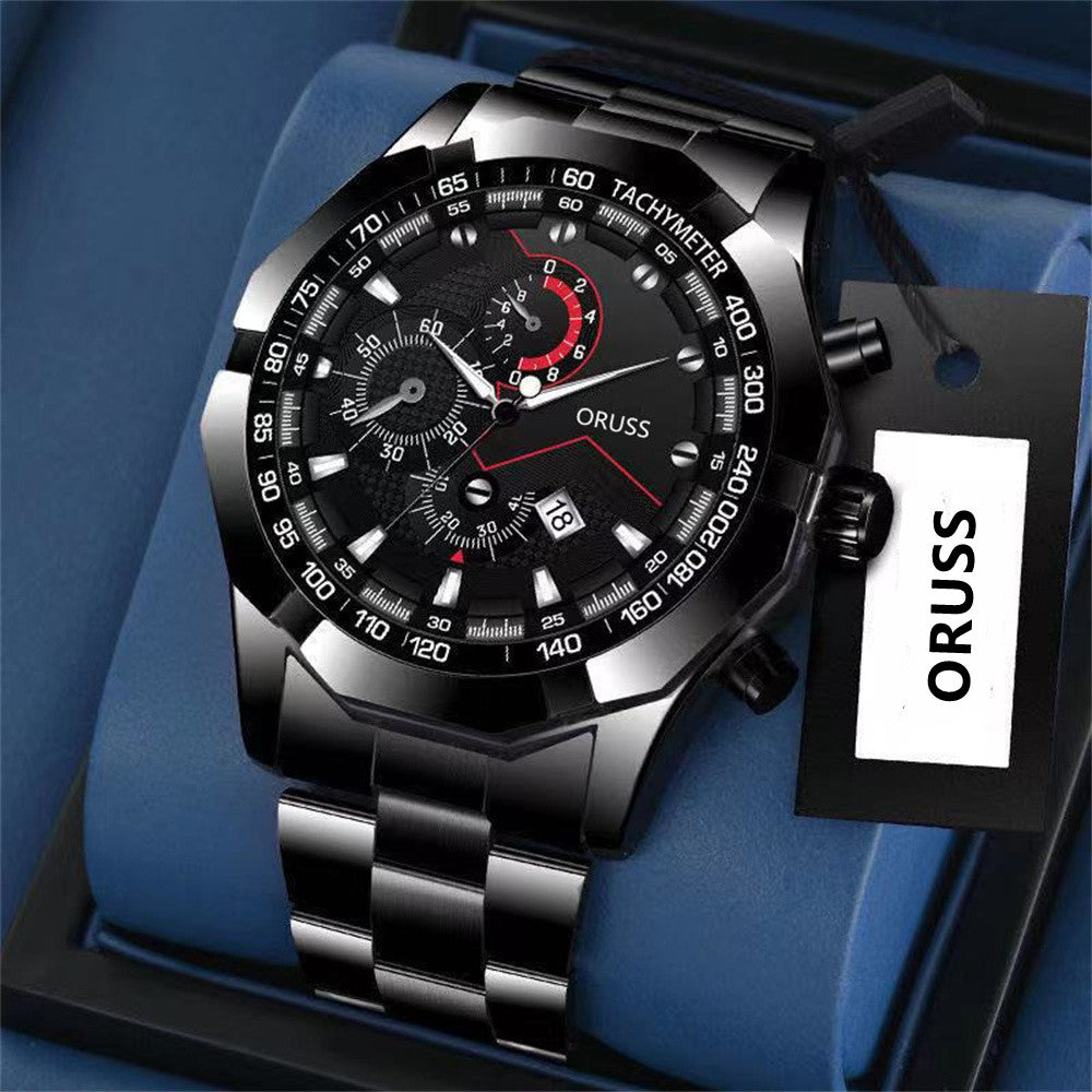 Elegant Business Quartz Men’s Watch - Waterproof, Luminous Dial with Date, Perfect Gift for Every Occasion