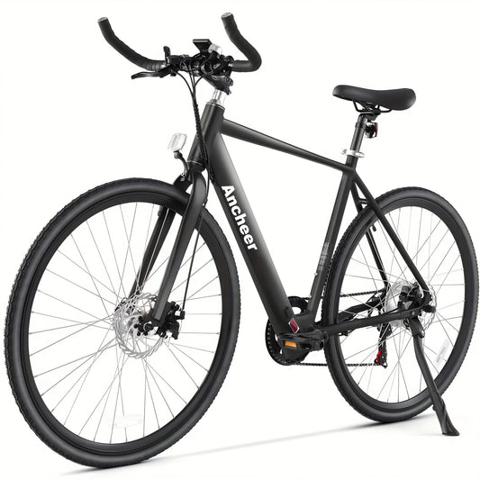 700C Tire Electric Road EBike 350W Motor Men Electric Bike With 36V 6.8Ah Battery, Electric Scooter With Front Rear Brakes, Electric Motorcycle 3 Hours Fast Charging, Lightweight Frame Dirt Bike For Adults, Bullhorn Handlebar
