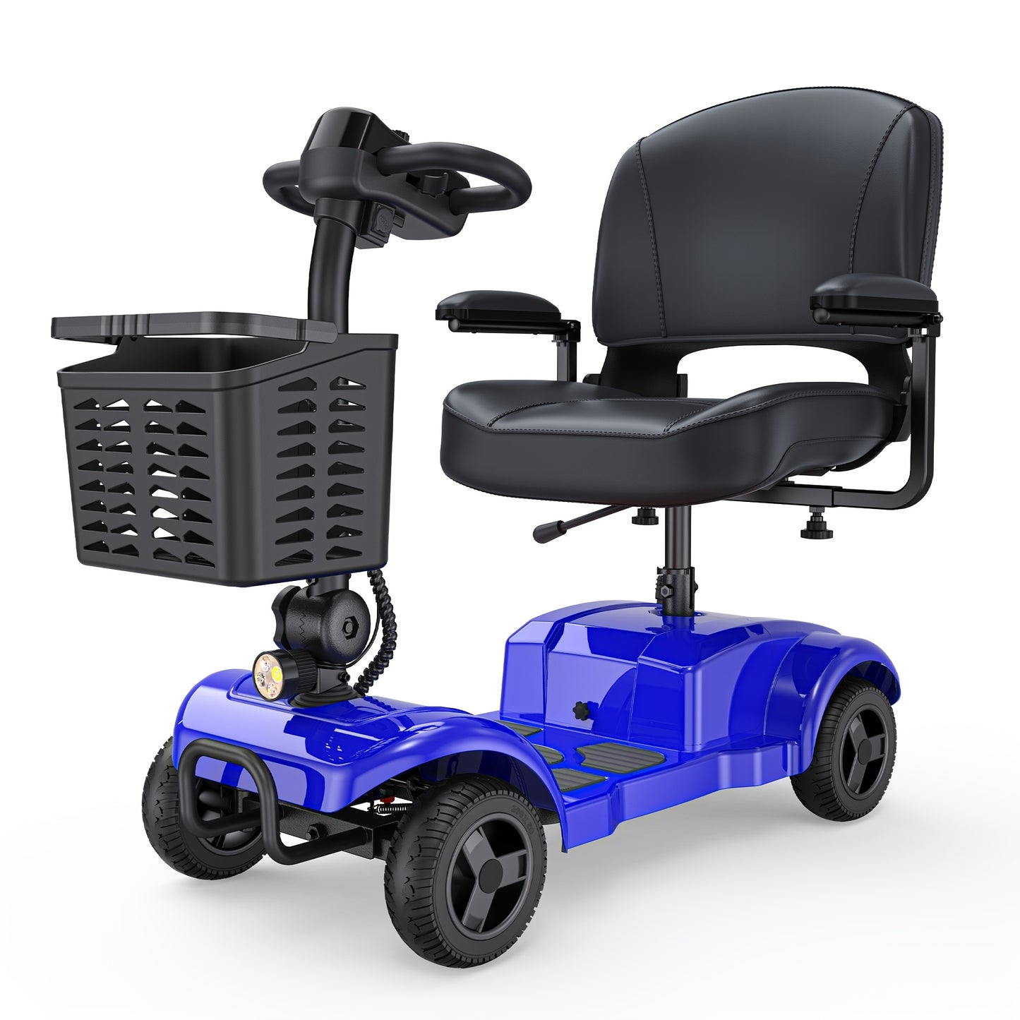 ENGWE Folding 4-Wheel Electric Mobility Scooter, 250W 24V Motor, Electric Scooter With 15 Miles Long Range For Adults, Detachable Basket & Front Light, 265lbs Max Load, Great Birthday & New Year Gift, Various Road Conditions,