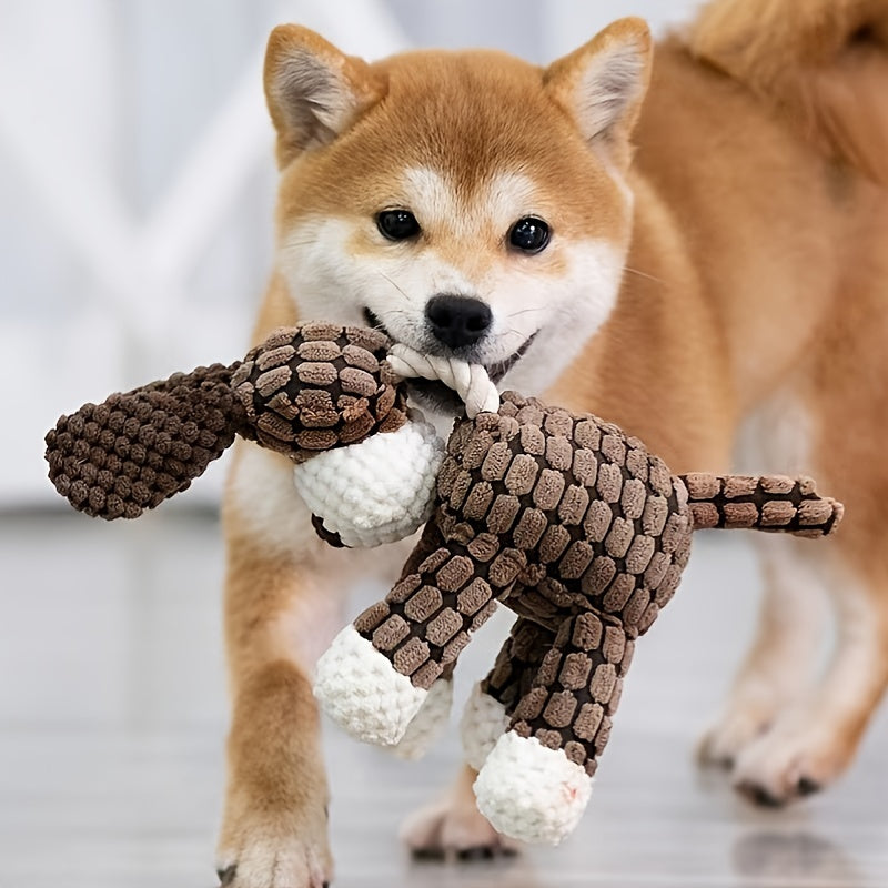 1pc Adorable Plush Animal Chew Toy - Durable & Soft for Exciting Pet Playtime - Perfect for Dogs & Cats!