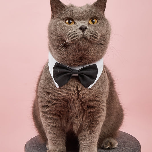Formal Pet Bowtie Collar For Dogs & Cats - Adjustable Neck Tie For Formal Occasions - Stylish Pet Accessory