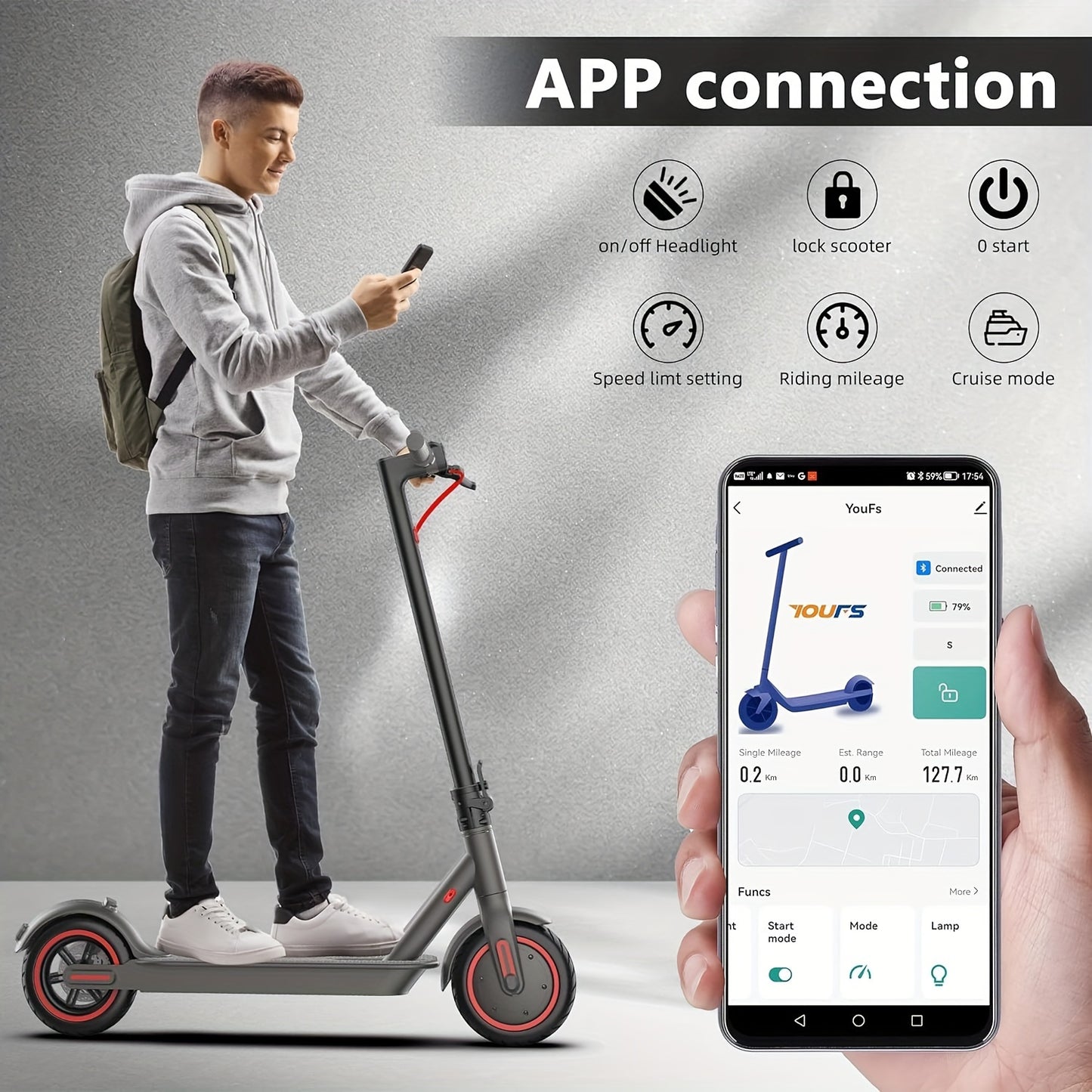Powerful Commuter Electric Scooter - Balance Bikes with 350W Motor, 8.5" Dual Density Tires, E-ABS Electronic Brakes, and 15-35 Miles Range - Fast 15.56 MPH Speed for Adults