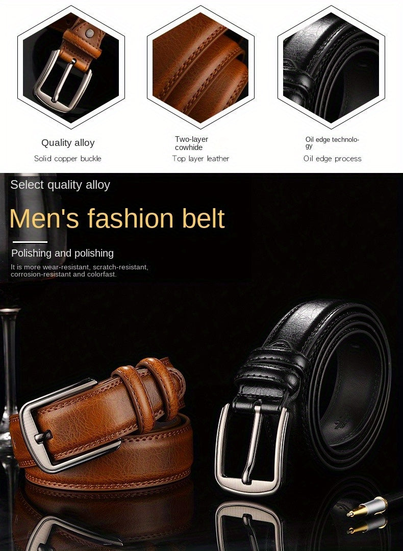 Genuine Leather Men's Belt Fashion Alloy Pin Buckle Belts Fashion Luxury Jeans Belts for Men Business Belt Female Belt