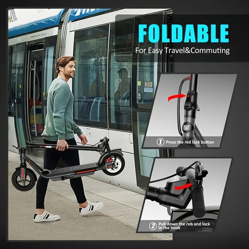 HT-T4 PRO Electric Commuter Scooter - Powerful 350W Motor, Remote Top Speed of 19mph, 8.5" Pneumatic Tires, Dual Brake System, Portable Folding Design for Adults - Ideal for Daily Commuting and Recreational Rides