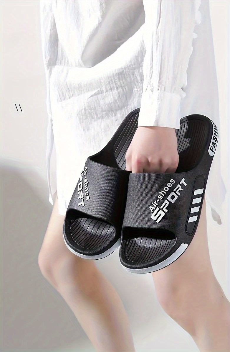 Stylish & Comfortable All-Season Quick-Dry Slides: Non-Slip, Easy-Clean PVC Slippers for Indoor/Outdoor Use
