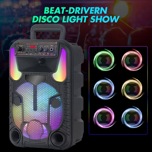 Portable speakers, portable speakers, outdoor speakers, support AUX/FM/USB/TF, with a microphone and a charging cable