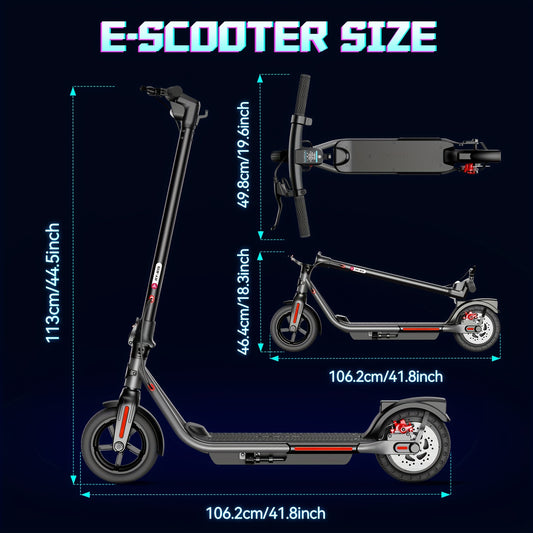 SISIGAD Folding Electric Scooter, 8.5" Solid Tires, 300W Electric Scooter with 15 Miles Long Range, 15MPH Speed Foldable Commuting E-Scooter for Adults