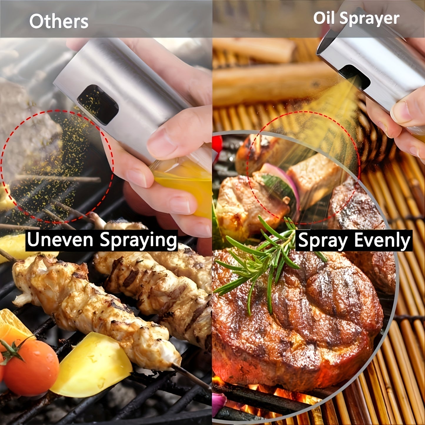 100ml Silver Grey Glass Olive Oil Sprayer Bottle - Effortless Cooking Oil Dispenser & Vinegar Bottle for Air Fryer, Kitchen, Cooking, Frying, Salad, Baking, BBQ - Durable, Easy-to-Use, and Space-Saving