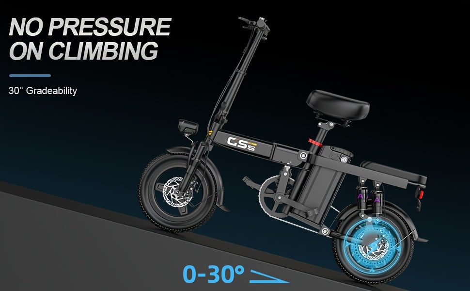 UPlee Ebikes For Adults, 500W Motor, 20MPH 30Miles Range Electric Bike For Adults, 48V 15AH Battery Mini Folding E Bike, 14" Tires, Lightweight Adult Electric Bicycles For City Commute, Travel Mobility Scooter