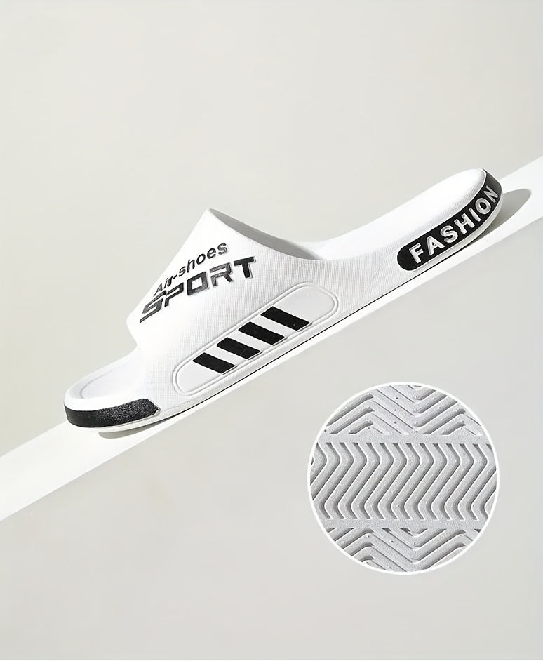 Stylish & Comfortable All-Season Quick-Dry Slides: Non-Slip, Easy-Clean PVC Slippers for Indoor/Outdoor Use