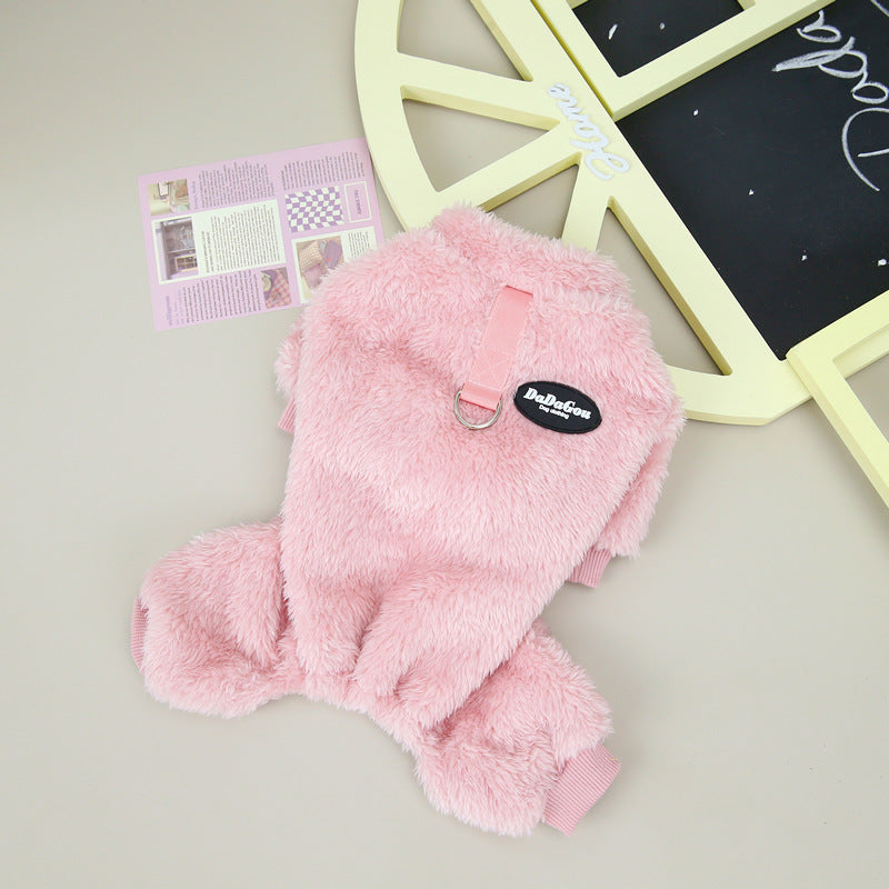 Small Winter Fleece Sweater for Pet, Warm Dog & Cat Clothes with Leash Ring (If Your Pet Is Between Two Sizes, Please Buy The Larger Size)