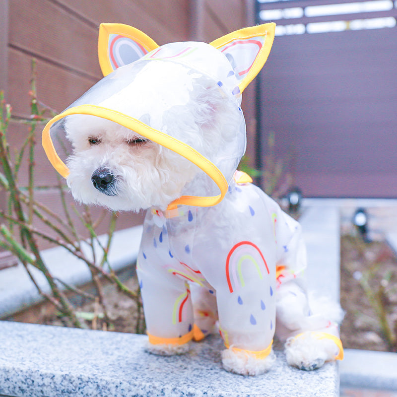 Small, Medium, and Large Waterproof Pet Raincoat - Stay Dry and Stylish in All Seasons with 100% Polyester, Snap Button Closure, and Hand Wash Only - Perfect for Autumn, Spring, Summer, and Winter