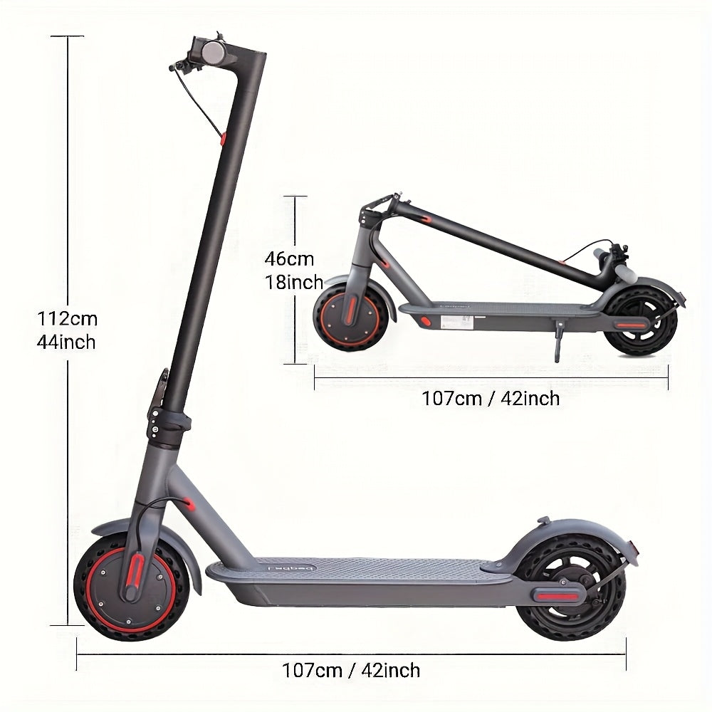 LADPED LP80 350W Foldable Electric Scooter for Adults & Teens, 8.5" Anti-skid Solid Tires, 19 Mile Range&3 Speed Modes, LCD Display, Puncture-Resistant, with Taillight - Perfect for Commuting, Campus, And Travel, Work, Park,