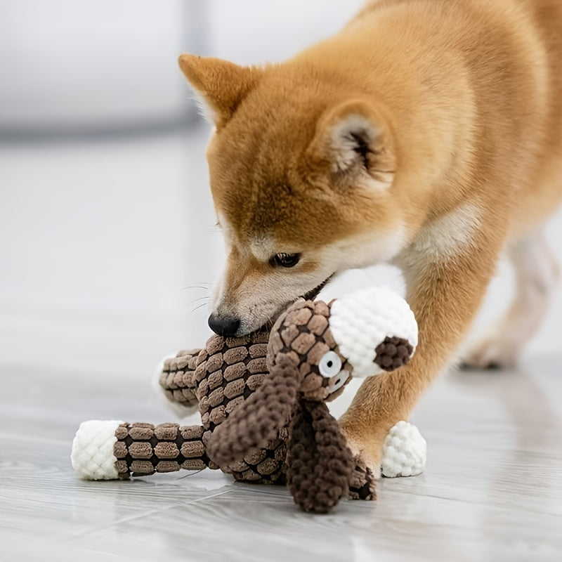 1pc Adorable Plush Animal Chew Toy - Durable & Soft for Exciting Pet Playtime - Perfect for Dogs & Cats!