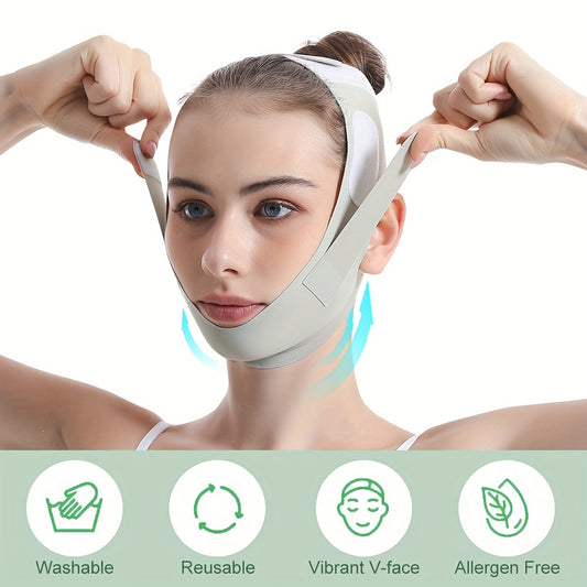 Upgraded Green Ice-Cool V-Line Face Mask - Ultra-Thin, Comfortable & Reusable Double Chin Reducer Strap | Breathable Facial Lifting Bandage for a More Youthful Look | Fragrance-Free, Ideal for Summer, Facial Skin Care