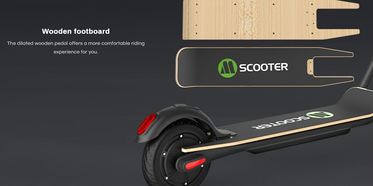 MEGAWHEELS S10 Lightweight & Foldable Electric Scooter With 8" Solid Wheels, Wood Pedal, 7.8AH Battery, Supports 25km/h Max Speed, 3 Speed Modes And 18-22km Long Range, The Electric Motor Scooter Is A Perfect Choice As Christ