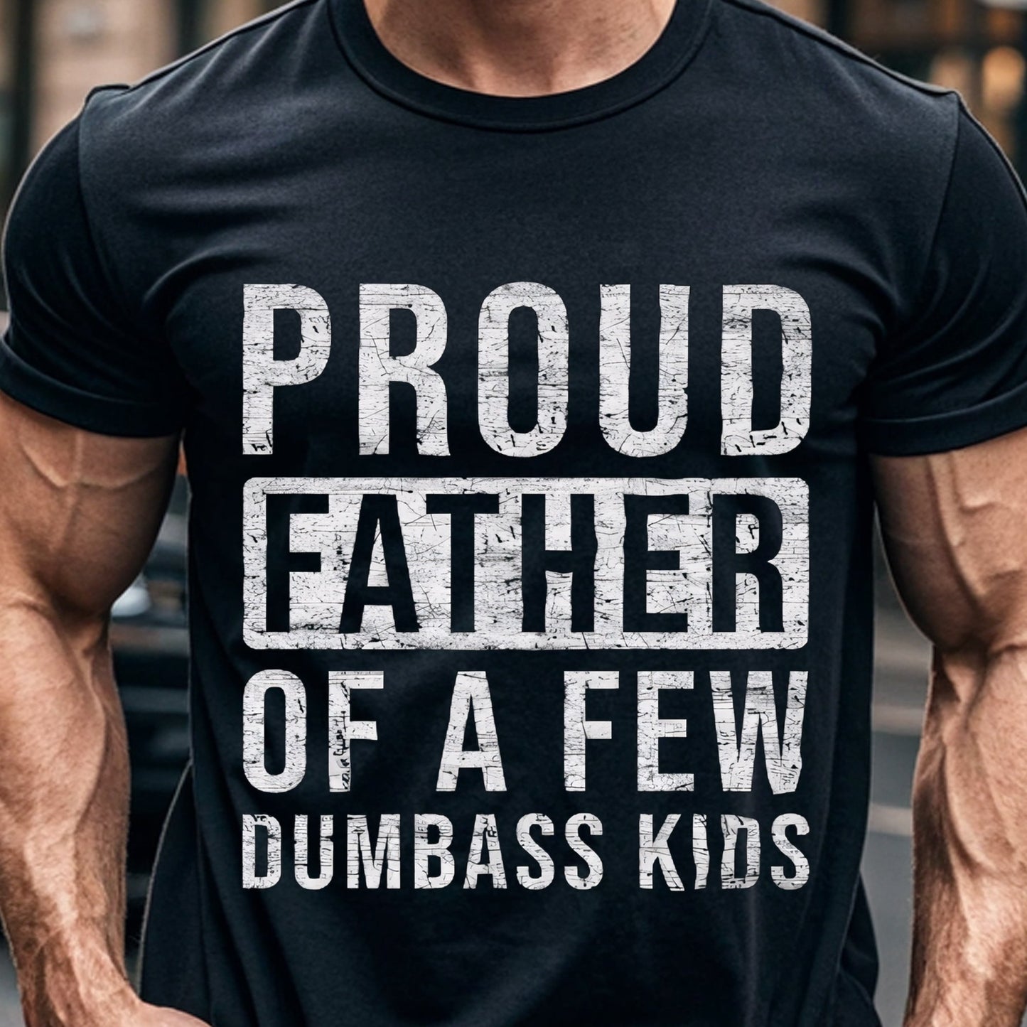 [Few Dumbass Kids Funny Dad] Proud Father Of A Few Dumbass Kids, Funny Dad Shirt, Dad Shirts Slight Stretch, Comfort Fit Crew Neck T-Shirt, Moisture-Wicking, Summer Fashion Outdoor Sports, Mens T Shirts, Casual Summer Tee, Ul