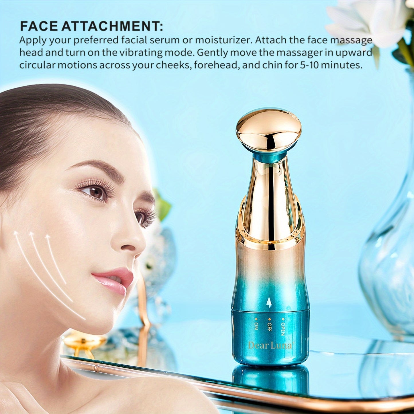 3 Attachments, 3-in-1 Face Massager, Neck Massager, Body Massager, Beauty Device For Women, Portable Electric Facial And Body Massager